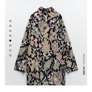 Zara NWOT Jacquard Floral Knit Dress